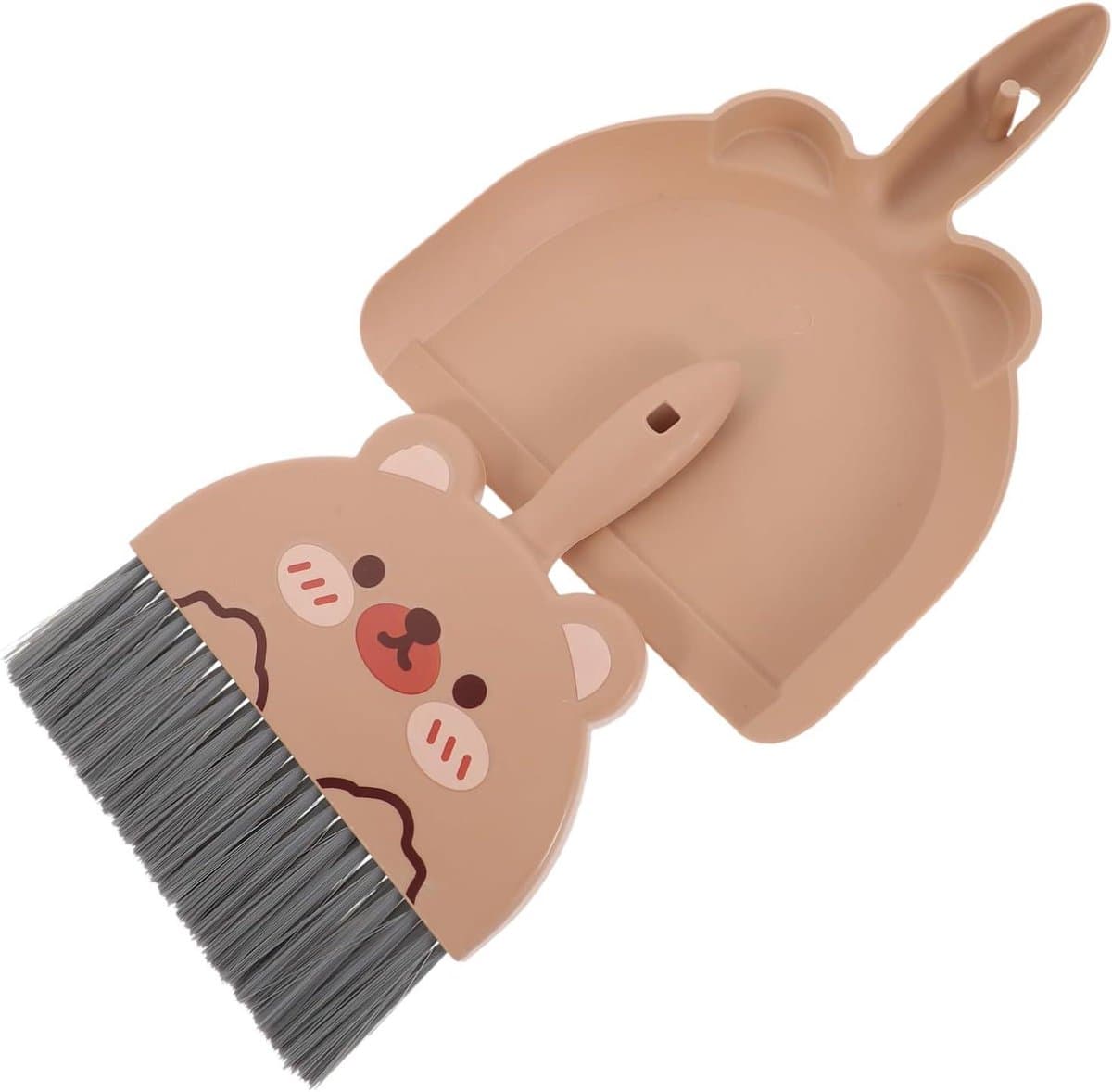 Mini Stoffer Blik - Kleine Schoonmaakset - Bureau Schoonmaken - Geïntegreerde Opvang - 23 cm Lengte - Grijs — afbeelding 1