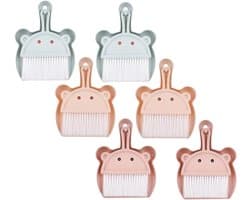 Tafelveger en Stoffer Set - Mini Bezems - Bureau Schoonmaken - Ophangbeugel - 20.8 cm - Diverse Kleuren