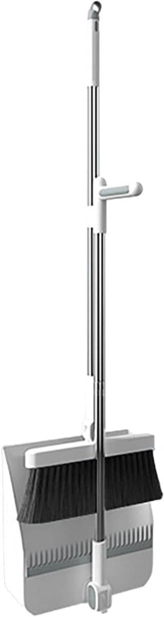Stoffer en blik - Reinigingsset - Vloeren schoonmaken - Draaibaar ontwerp - 97 cm - Wit — afbeelding 1