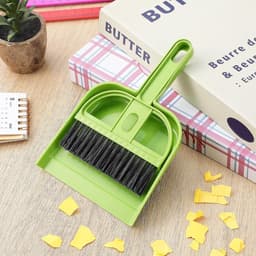 Kleine veegset - Bezem veger - Bureau reinigen - Compact ontwerp - 18.5 cm lengte - Groen — thumbnail 3