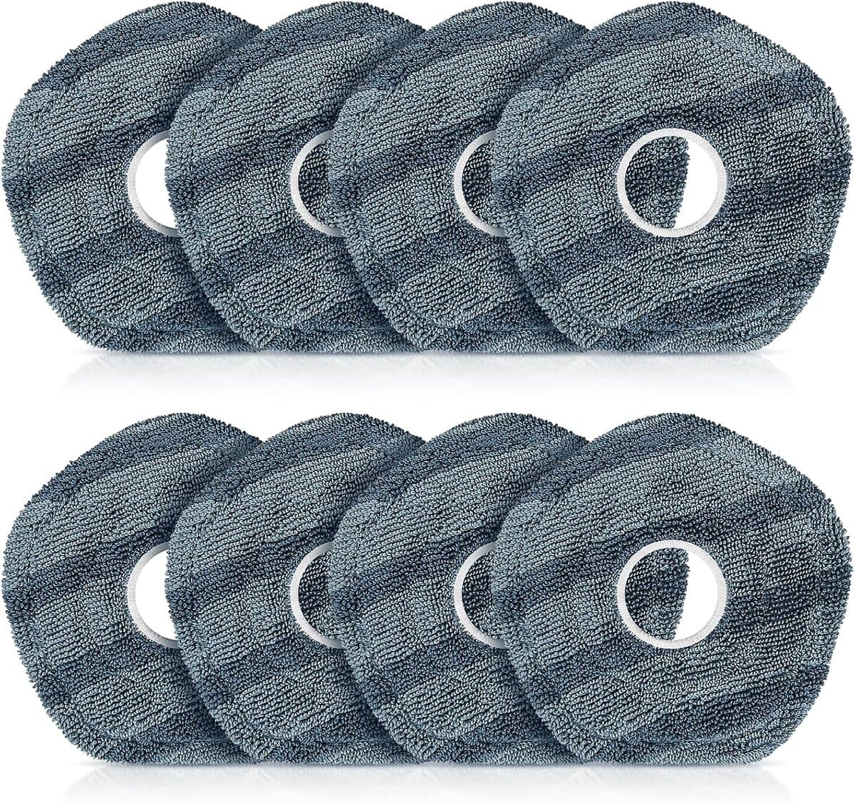 Vervangende mopdoekset compatibel met Eufy X10 Pro Omni en X9 Pro, 8 stuks microvezel, wasbaar — afbeelding 1