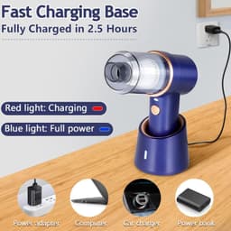 Draadloze Handstofzuiger – 3-in-1 – Oplaadbaar – Mini Stofzuiger en Persluchtblazer – Voor Huis, Auto en Huisdierenhaar — thumbnail 3