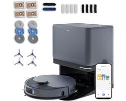 MEDION Robotstofzuiger met 3-in-1 station, lasernavigatie en dweilfunctie X55 SW+ Pro (10.000 Pa, 2-in-1 robot, roterende dweilmoppen, kruislijnlaser) | Starke 10.000 Pa Saugkraft, rotierende Wischmop