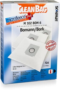 CleanBag stofzuigerzakken 4 stuks - Geschikt voor Bestron DVC1200S - Bomann CB917 - Bork - Dirt Devil Energy - B43 D00012 - Inclusief 1 filter - Alternatief — thumbnail 1