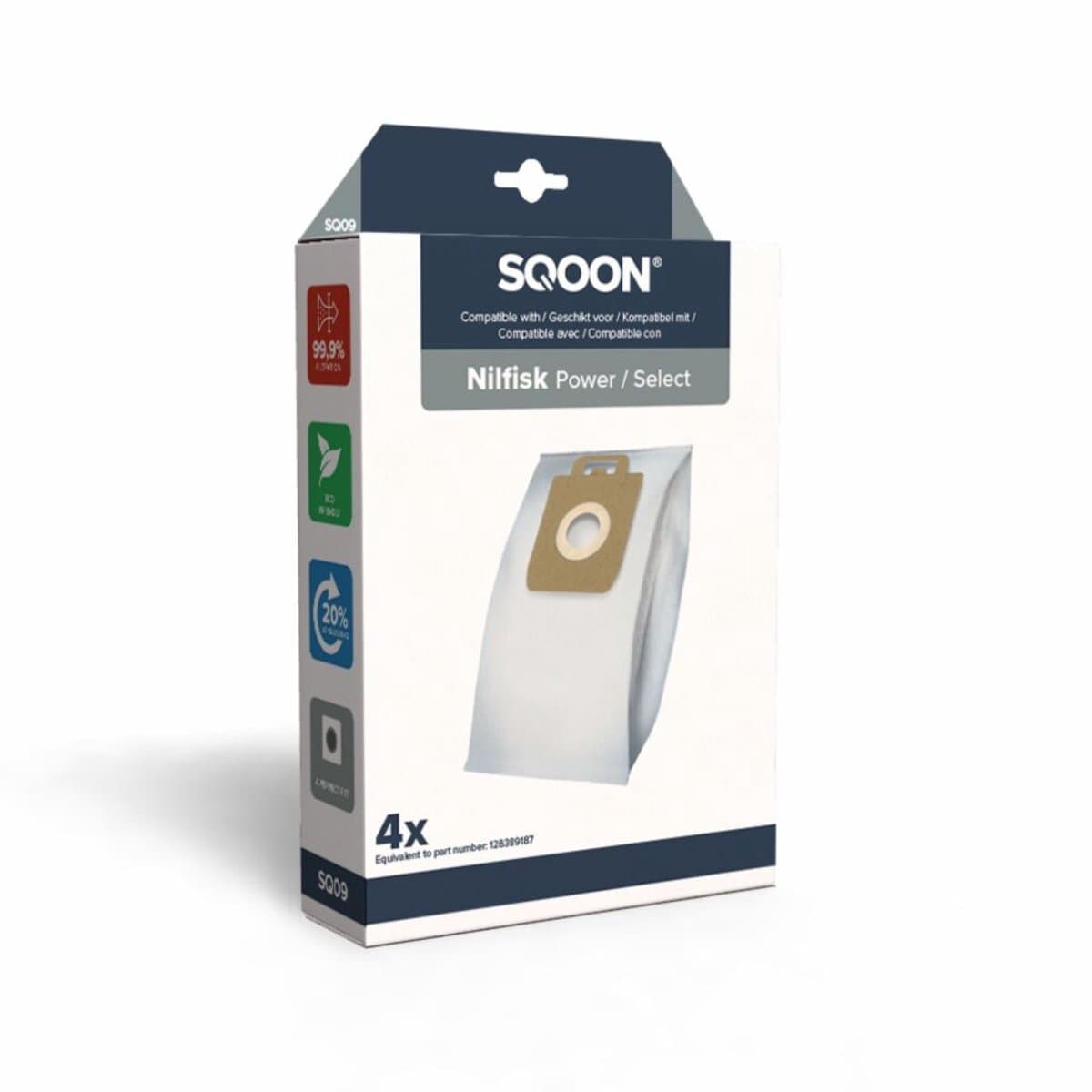 SQOON Stofzuigerzak Nilfisk Power / Select doos a 4 stuks — afbeelding 1
