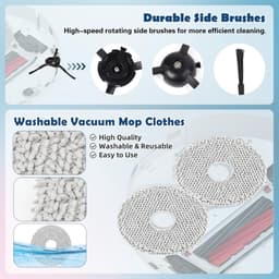 Accessoires gescht voor Roborock Qrevo Master/Qrevo Slim stofzuiger, bevat 2 hoofdborstels, 2 HEPA-filters, 6 stofzakken, 4 reinigingsdoeken, 4 zijborstels, 1 borstel, 1 schroevendraaier,20 stuks — thumbnail 4
