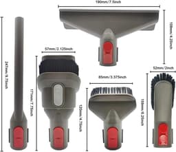 5-delige Elektrische Borstelkop Set - Geschikt voor Dyson V7 V8 V10 V11 V15, Snelloset & Opslagsteun — thumbnail 2