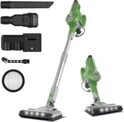 Groene Snoerloze Steelstofzuiger 260 W, 23 kPa, LED Display, Zachte Rolborstel, HEPA-filter, 50 min Gebruiksduur, Draadloze Stofzuiger met Afneembare Accu, voor Harde Vloeren, Tapijt en Dierenharen — thumbnail 1