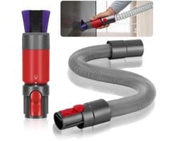 Dailygoods- Krasborstel 2-Delig - Flexibele Verlengslang 20/63 inch - Geschikt voor Dyson V7/V8/V10/V11/V15 - Universele Stofzuiger Accessoires - Ideaal voor Tapijten en Vloeren - Stofzuigerborstel