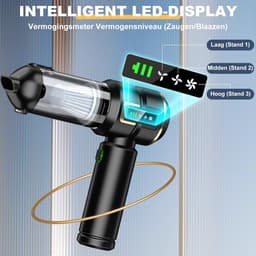 SnelShoppen - Handstofzuiger Accu 4-in-1 Draadloos met LCD-Display, Sterke Autostofzuiger 28000PA, 3-standen, Mini Stofzuiger voor Auto, Keuken, PC, B — thumbnail 4