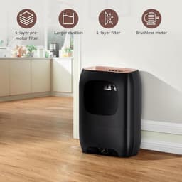 Elektrische Stoffer - Automatische Prullenbak - Snel Vuil Verwijderen - Handsfree Werking - 1500W Kracht - Zwart — thumbnail 3