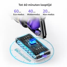 Steelstofzuiger Draadloos - Steelstofzuiger Zonder Zak Op Accu - 550W - 55000PA - 2 in 1 - Ook Als Kruimeldief — thumbnail 3