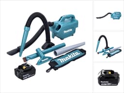 Makita DCL 184 T1 accustofzuiger 18 V 54 mbar 0,5 l + 1x accu 5,0 Ah - zonder oplader — thumbnail 1