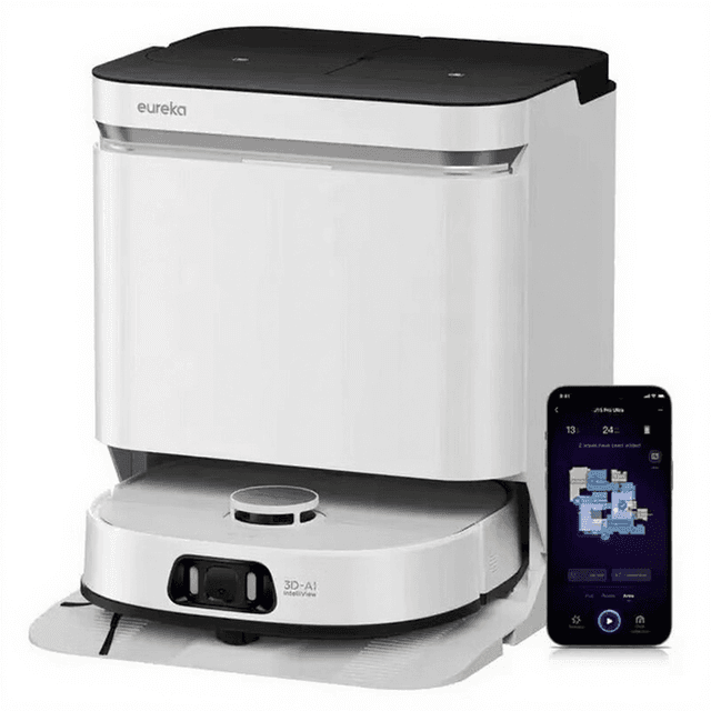 Eureka J15 Pro Ultra robotstofzuiger met dweilfunctie, 16200 Pa, anti-wraptchnologie, vloeistofdetectie & borstelheffing, 75 °C heetwaterreiniging, zelfreinigend