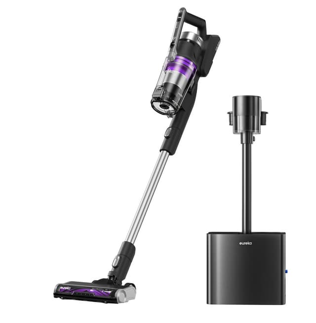 Eureka Stylus Elite draadloze stofzuiger met afzuigstation, 24.000 Pa, automatische stofafvoer, 3-liter stofzak, 60 minuten gebruiksduur, anti-klitborstel, LED-verlichting, uitneembare batterij, BLDC-motor