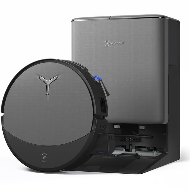 ECOVACS T90 PRO stofzuig- en dweilrobot (zwart) met alles-in-één OMNI-station, zuigkracht tot 30.000 Pa, OZMO ROLLER 3.0 zelfwassend dweilsysteem, ZeroTangle 4.0 tegen verstrikking, AIVI 3D 4.0 intelligente navigatie, TruePass 4WD voor rand-tot-randdekkin