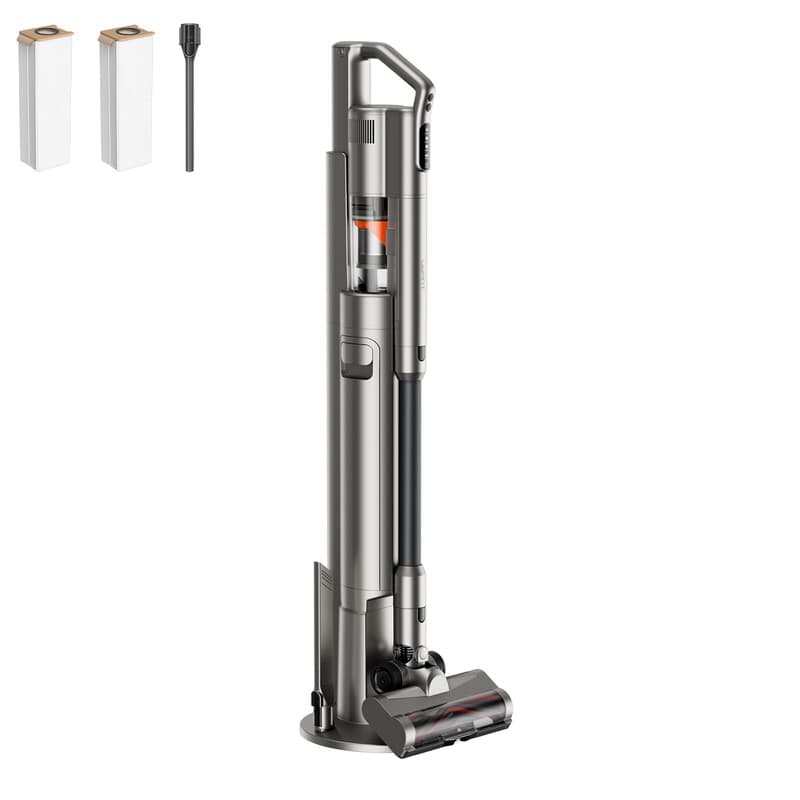 UWANT V500 draadloze steelstofzuiger met automatische leegstation, 25 kPa krachtige zuigkracht, groene LED-stofdetectie, werktijd tot 45 min, lichtgewicht handstofzuiger voor harde vloeren en tapijten — afbeelding 1