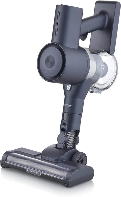 Severin HV 7178 draadloze steelstofzuiger en elektrische bezem, droog, zakloos, 0,5 l, 130 W, blauw metallic