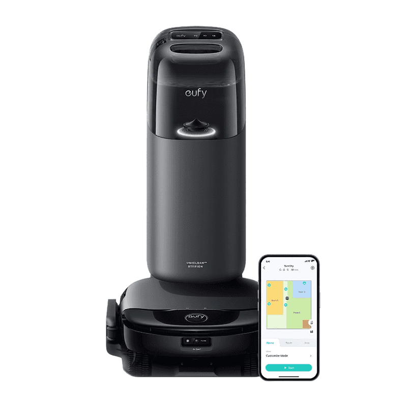 eufy Omni S1 robotstofzuiger met dweilfunctie, 8000 Pa zuigkracht, alles-in-één basisstation, automatische hoogteverstelling, slimme obstakelvermijding, geschikt voor huisdierenhaar en harde vloeren — afbeelding 1