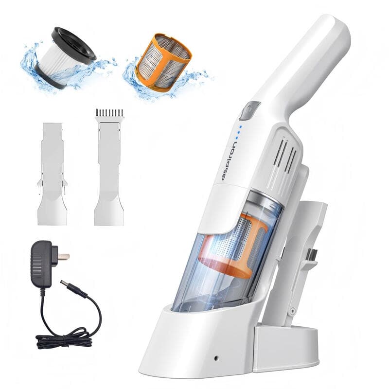 Aspiron AS-CA038 Draadloze handstofzuiger 24 kPa, 2 standen, 500 ml stofreservoir, HEPA-filter, laadstation, 2-in-1 mondstukken voor auto, bank en dierenharen — afbeelding 1