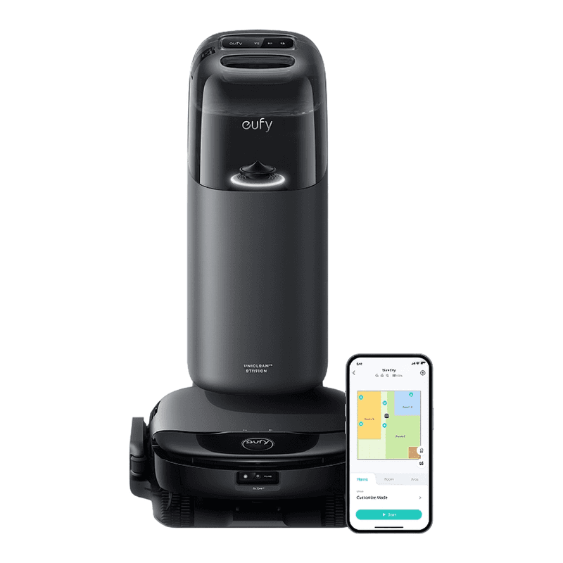 eufy Omni S1 robotstofzuiger met dweilfunctie, 8000 Pa zuigkracht, alles-in-één basisstation, automatische hoogteverstelling, slimme obstakelvermijding, geschikt voor huisdierenhaar en harde vloeren — afbeelding 1