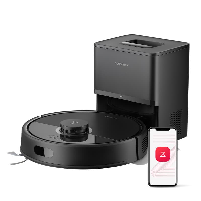 Roborock Q7 L5+ robotstofzuiger met dweilfunctie, automatische stofafzuiging, dubbel anti-klitsysteem, 8.000 Pa zuigkracht, LiDAR-navigatie, robotdweil voor tapijt en dierenharen, app-bediening, zwart — afbeelding 1