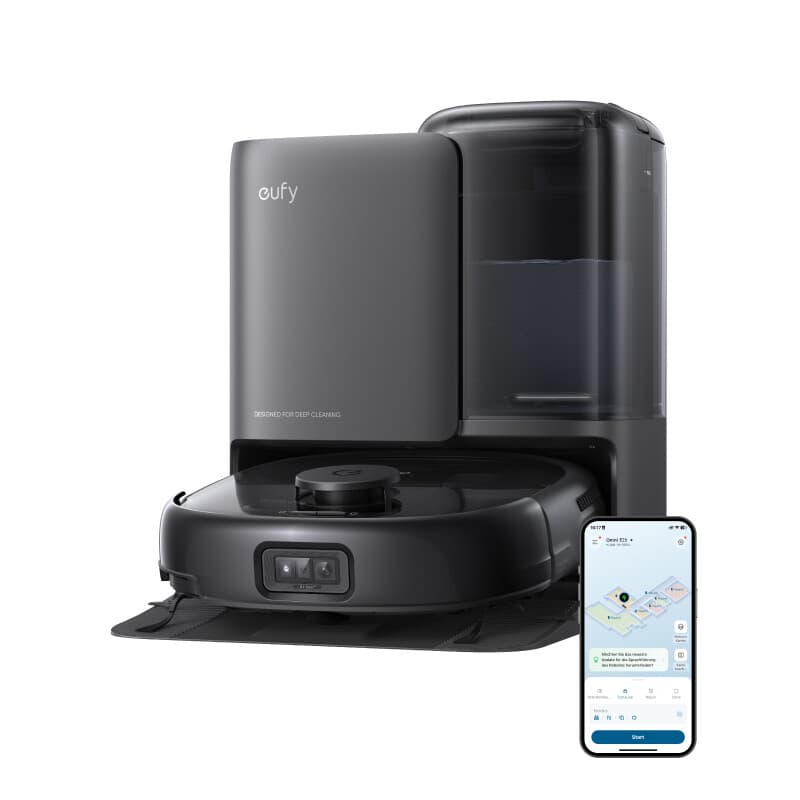 eufy Omni E25 robotstofzuiger, 2-in-1 robotstofzuiger en dweil, pakt hardnekkige vlekken aan, ongeëvenaarde zuigkracht van 20.000 Pa voor een diepe reiniging, anti-klit DuoSpiral™-borstels, CornerRover™-arm voor randreiniging — afbeelding 1