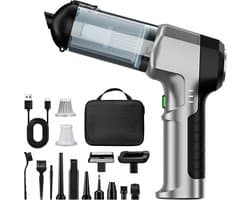 Draagbare Stofzuiger - Schoonmaker - Auto en Thuis - 4-in-1 Functie - 200 ml - Zilverzwart