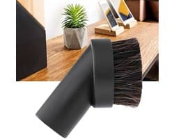 Dailygoods- Vloerborstel Paardenhaar - Stofborstel - Kunststof - Vervangend Accessoire - 32 mm - Zwart - Hoogwaardige Kwaliteit
