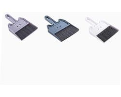 Mini Bezem Stoffer - Schoonmaakset Desktop - Bureaublad Reinigen - Compact Formaat - 2 Sets - Lichtgrijs