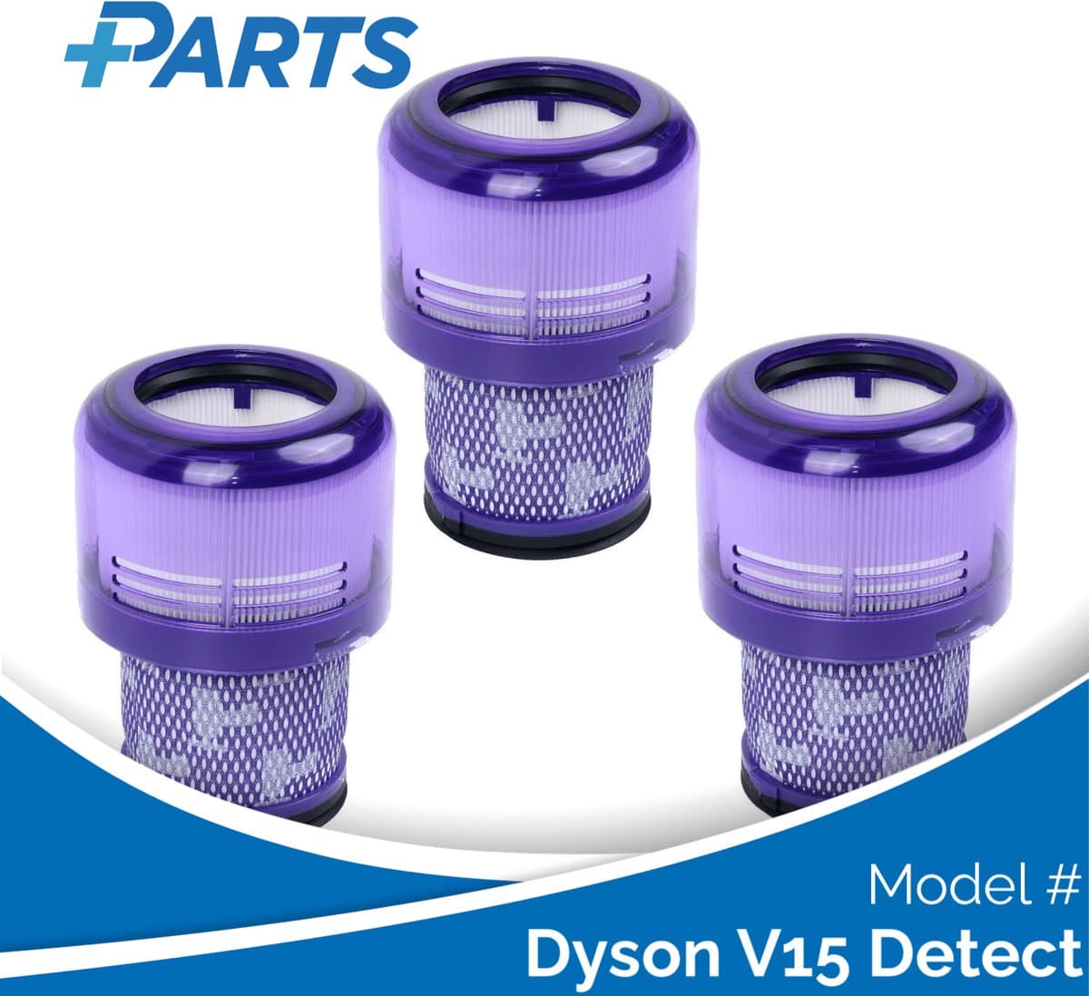 Dyson V15 Detect Filters (3 Stuks, Plus.Parts® alternatief voor 970013-02) — afbeelding 1