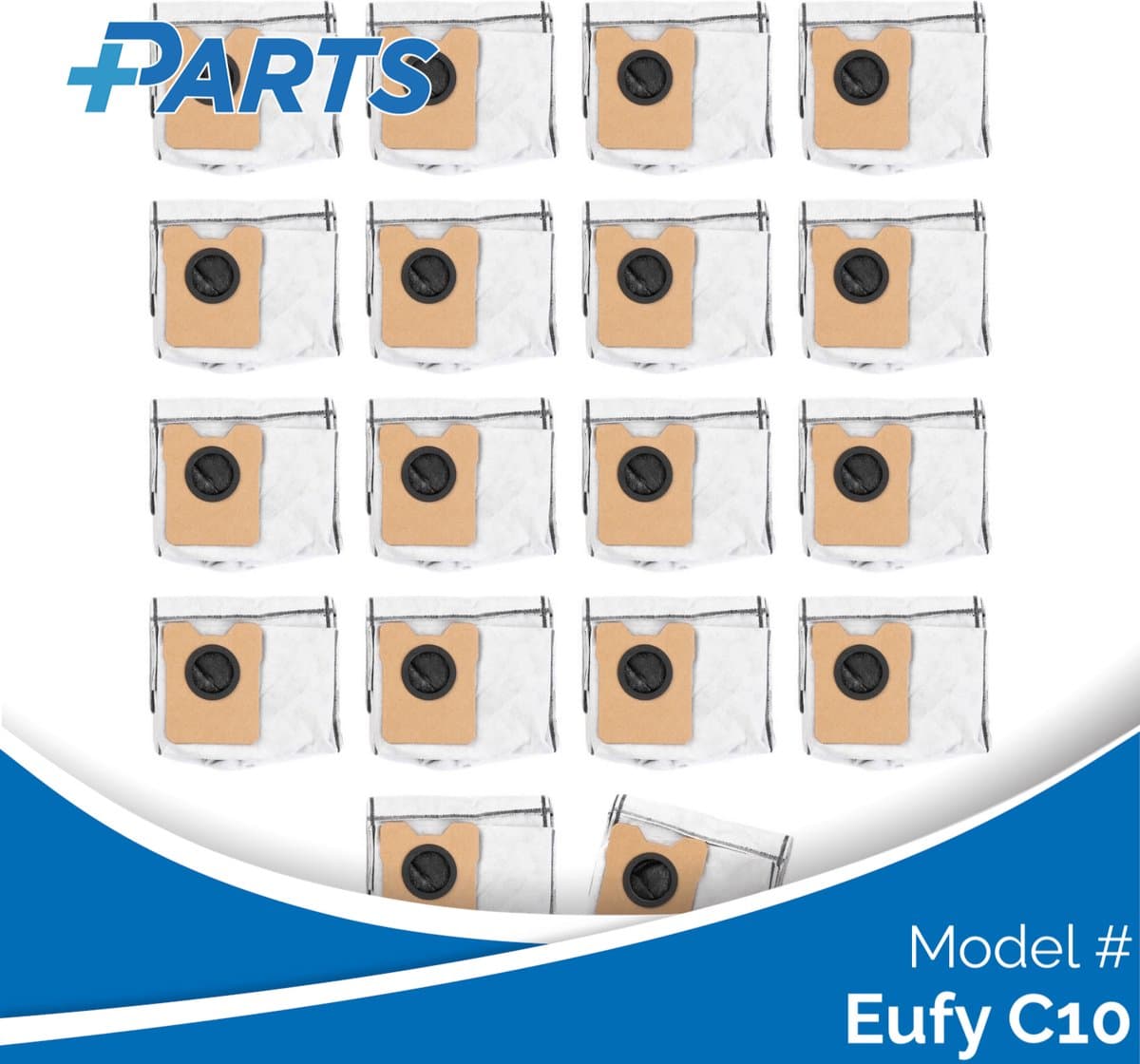Eufy C10 Stofzakken (18 Stuks, Plus.Parts® alternatief voor T290A / T291C) — afbeelding 1