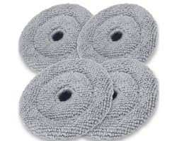 4x Mop pads geschikt voor Roborock Saros 10 - Rond dweil doek