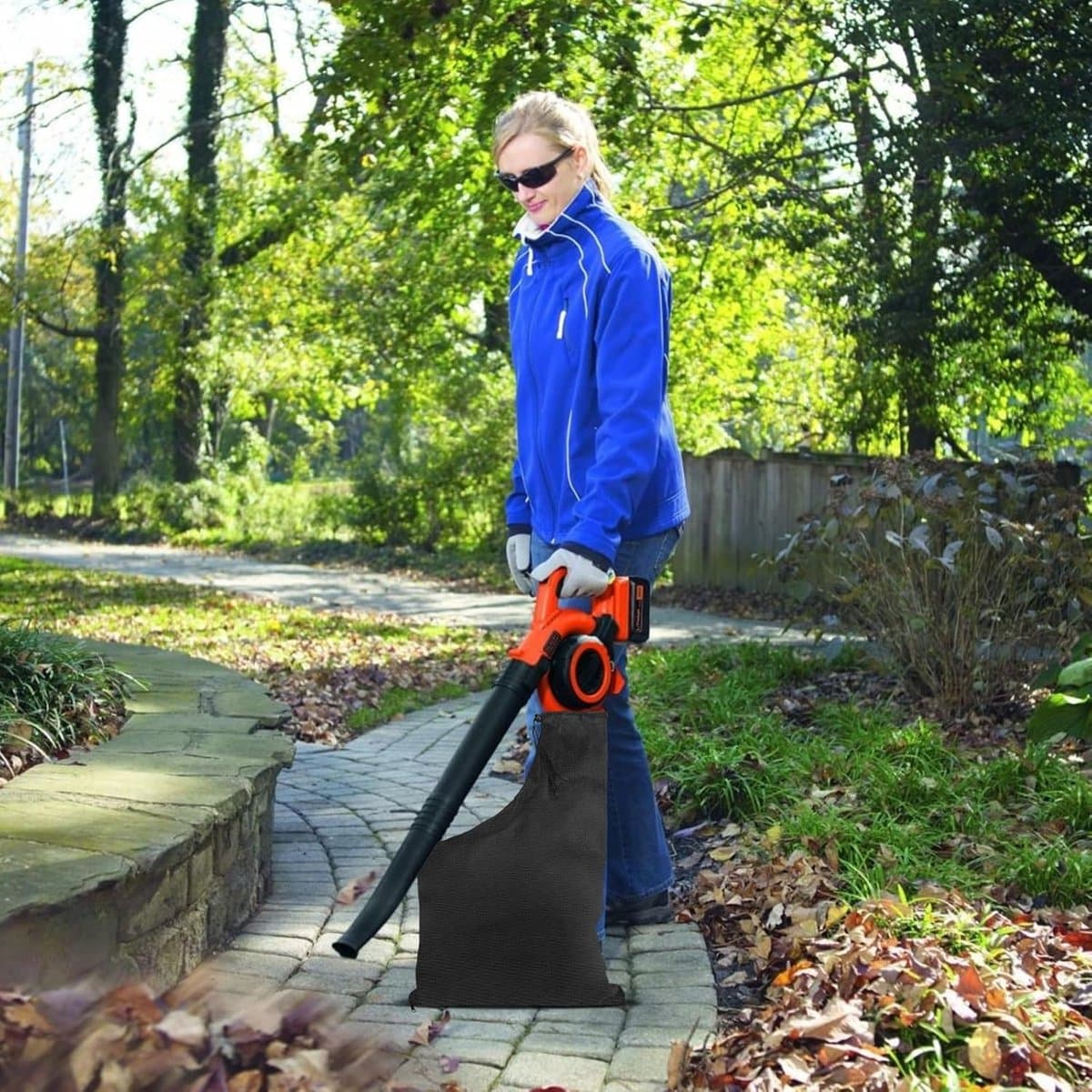 Bladblazer Opvangzak - Bladzuiger Zak - Tuinonderhoud - Met Rits - 60 x 44 cm - Zwart — afbeelding 1