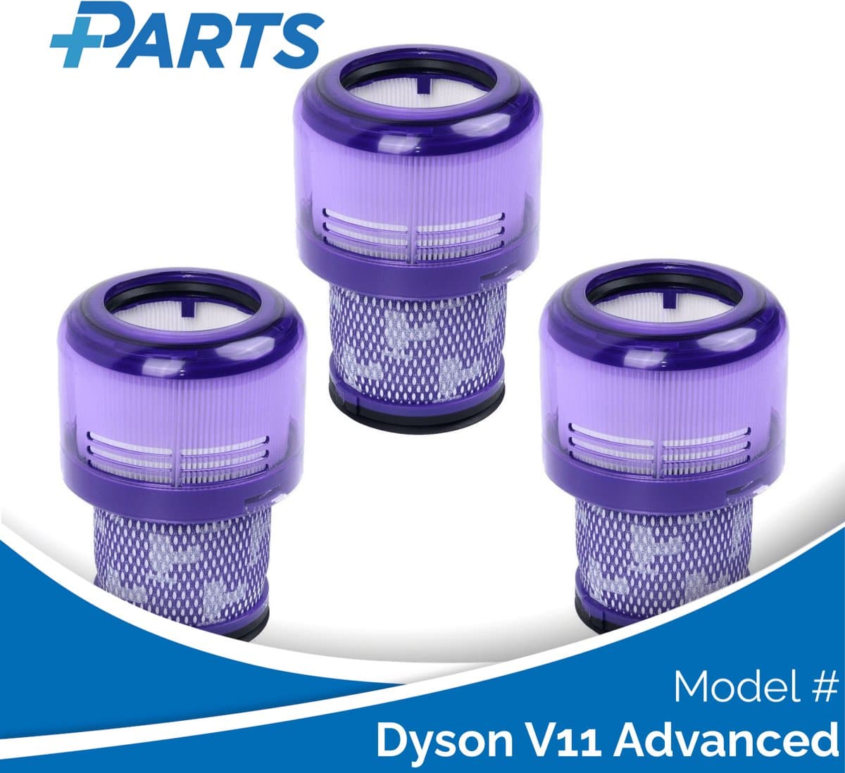 Dyson V11 Advanced Filters (3 Stuks, Plus.Parts® alternatief voor 970013-02) — afbeelding 1