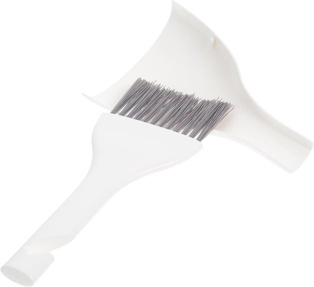 Mini Bezem Stofblik - Schoonmaakset Klein - Bureau Schoonmaken - Compact Ontwerp - 19.5 cm Lengte - Wit — afbeelding 1