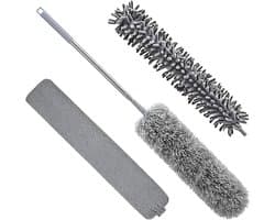 Stofzuiger voor onder meubels - Mop Dweil - Huis Schoonmaken - Uittrekbaar Telescopisch - 46 cm - Grijs