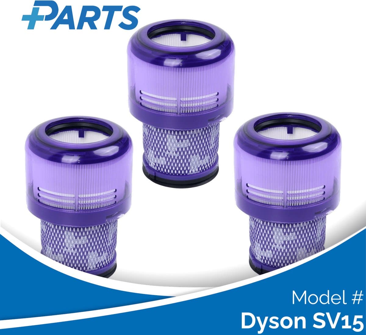 Dyson SV15 Filters (3 Stuks, Plus.Parts® alternatief voor 970013-02) — afbeelding 1