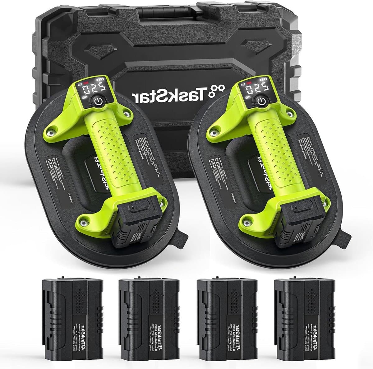 Accu zuignap - Vacuüm lifter - Platen verplaatsen - Automatische hechting - 25 cm - Groen — afbeelding 1