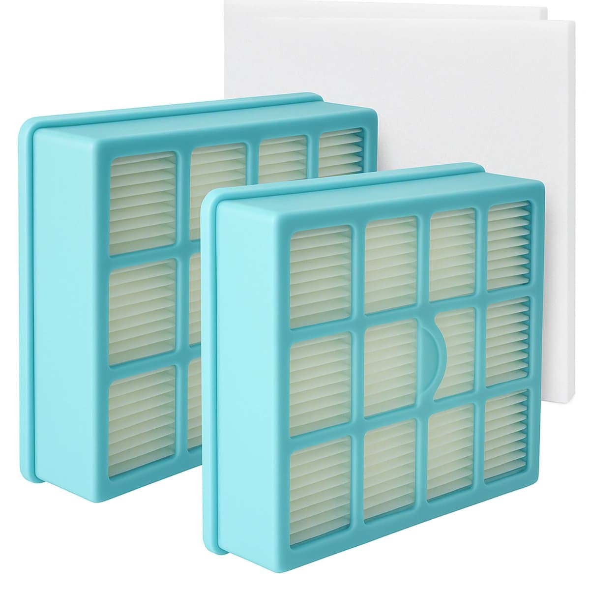 2x Uitblaas filter (HEPA) 2x motor filter geschikt voor Philips EasyLife - set vervanging onderdeel CRP495/01 422245946221 — afbeelding 1
