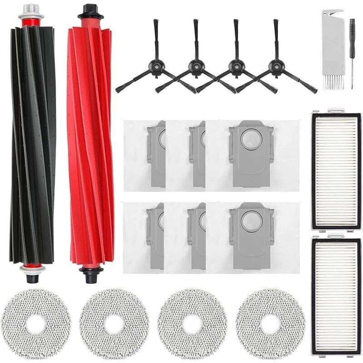 Accessoires Geschikt voor de Roborock Qrevo Master stofzuiger, inclusief 1 hoofdborstel, 2 HEPA-filters, 6 stofzakken en 4 schaartjes. — afbeelding 1