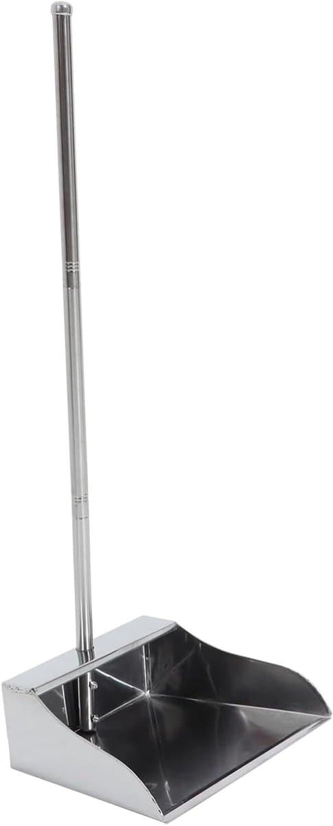 Grote Stofblik - Vuilnisschep - Huishoudelijke Reiniging - Lange Steel - 72 cm - Zilver — afbeelding 1