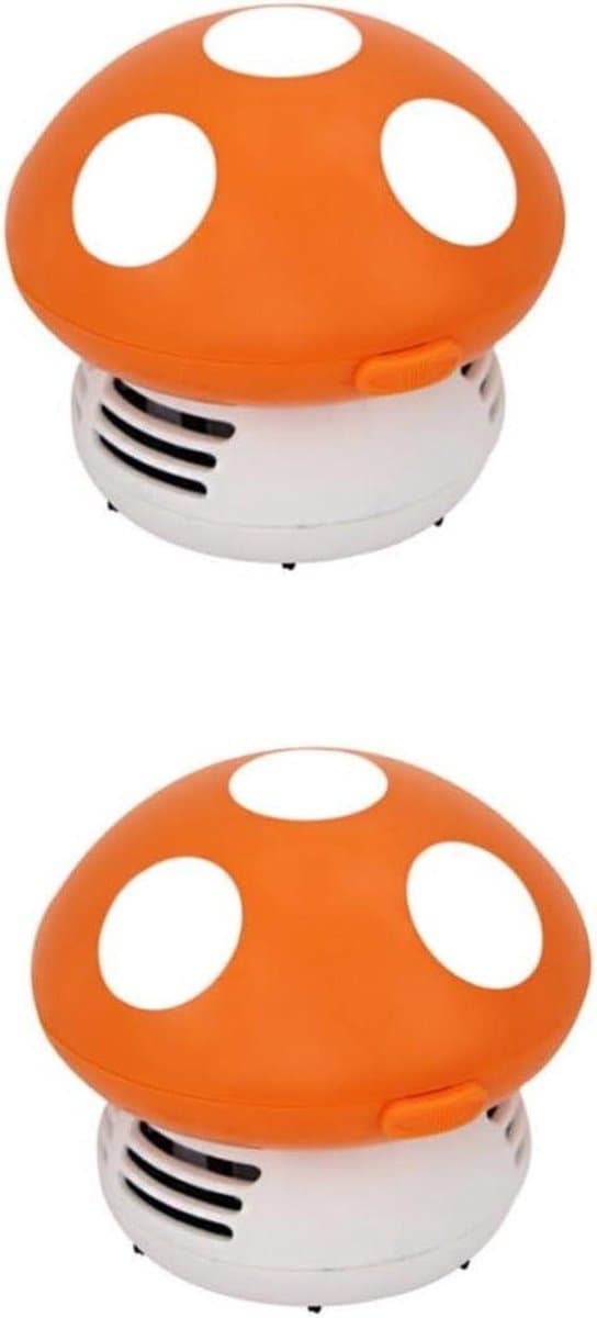 Mini Stofzuiger - Bureaustofzuiger Kruimeldief - Bureau Schoonmaken - Paddestoelvorm Ontwerp - 10x10x9.5 cm - Oranje — afbeelding 1