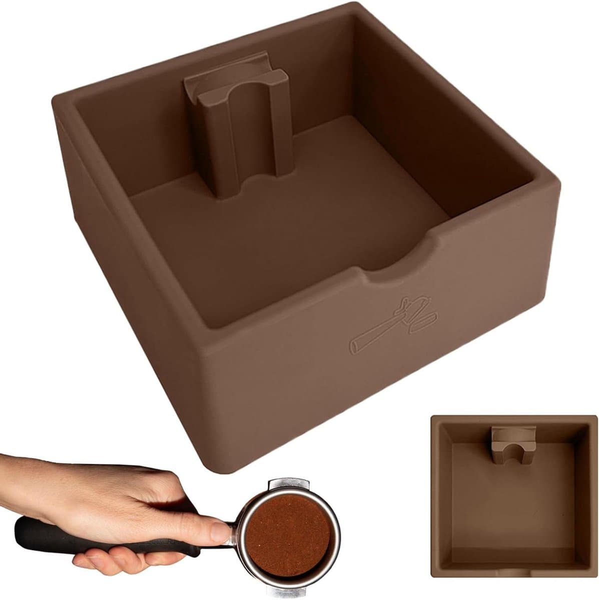 Vacuümmand Koffiedik - Afvalbak Espresso - Keuken Organiseren - Ruisonderdrukkende Technologie - 15 liter - Koffiekleurig — afbeelding 1