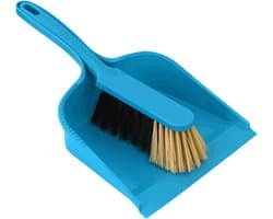 Stoffer en blikset - Reinigingsset - Bureau schoonmaken - Opklikbare opslag - 33 cm - Blauw