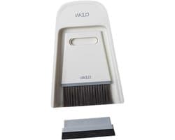 Desktop Stoffer - Mini Bezem - Snel Opruimen - Multifunctioneel Ontwerp - 20 x 14 cm - Wit