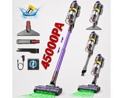 Draadloze Steelstofzuiger 45000Pa - 60 Min Batterij - Anti-klit - Muvano