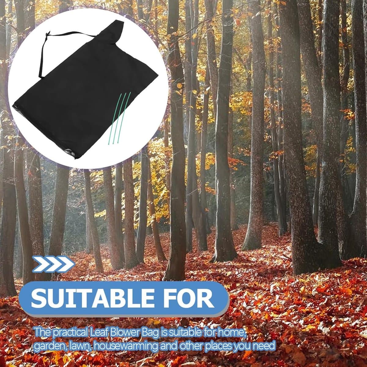 Bladblazer Opvangzak - Bladverzamelaar Tuin - Tuin Schoonmaken - Slijtvast Oxford Doek - 60 x 44 cm - Zwart — afbeelding 1