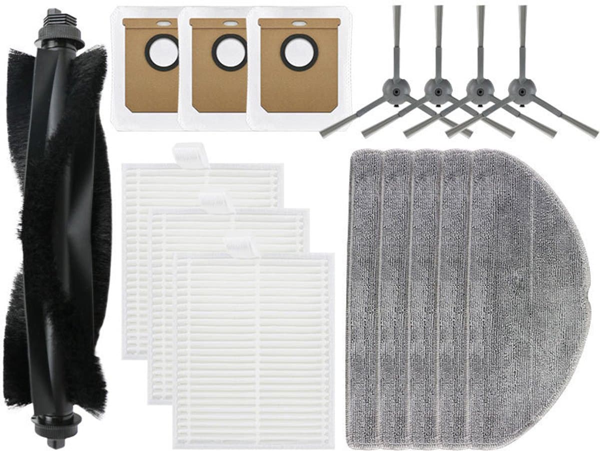 15 stuks - Inclusief 1 hoofdborstel / 2 paar zijborstels / 3 filters / 3 stofzakken / 5 schoonmaakdoeken - voor EUFY L50/ L60 — afbeelding 1