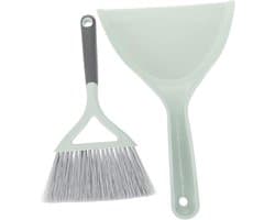 Stofblik Bezemset - Mini Veegset - Desktop Reinigen - Compact Formaat - 31X21CM - Groen
